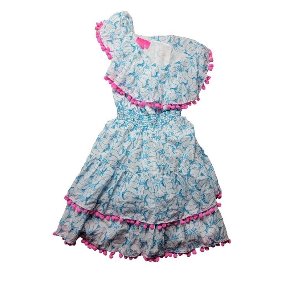 Lilly Pulitzer XS Addilyn Eyelet Tassels White/blue Dress Size Xs